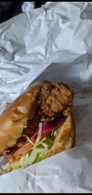 Vegan fried chicken burger at Saucy in Sheffield