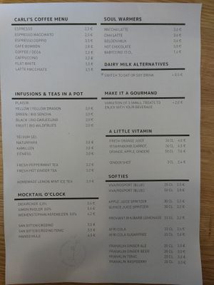 Menu Part 1 (Date: 26.09.2020) at Carli's Coffee in Echternach