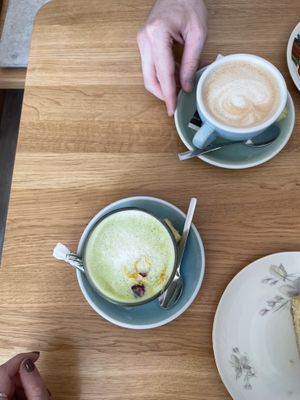 Matcha and Cappucino   at Carli's Coffee in Echternach