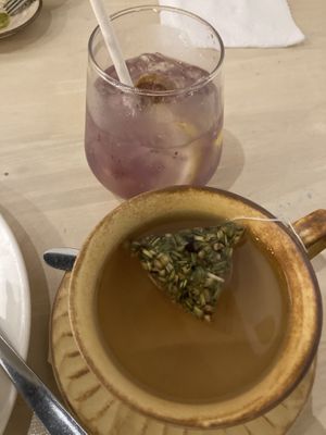 Lychee lemonade and ginger lemongrass tea  at b twelve in Kuantan