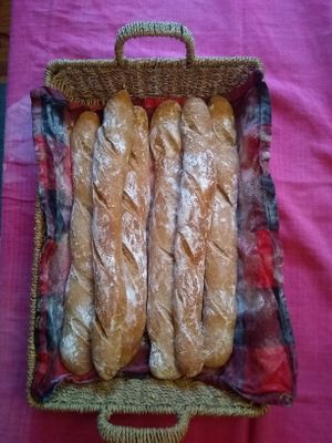 Sourdough baguettes at The Rising Firefly Bakery in Ithaca