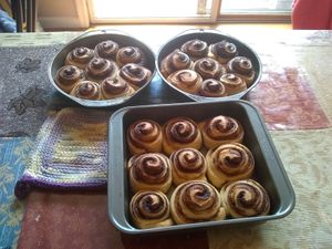 Sourdough cinnamon rolls at The Rising Firefly Bakery in Ithaca