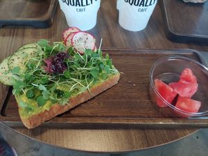 Mediterranean toast at Squally's Cafe in Las Vegas