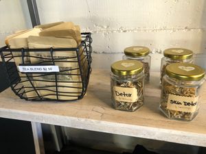 Detox teas made in-house by the nutritionist. at Squally's Cafe in Las Vegas