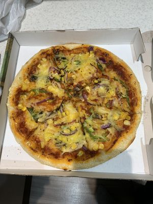 Vegan vegetarian pizza  at Whites Fish Shop in Hartlepool