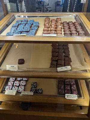 Vegan option in lower right at River-Sea Chocolates in Chantilly