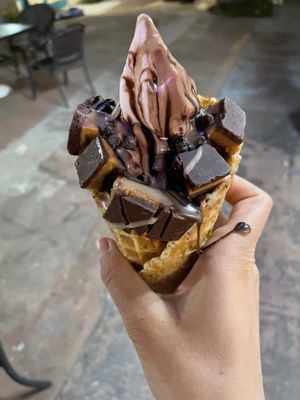 Waffle cone at Sweet Journey Soft Serve in Kailua Kona