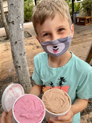 To go pints - they fill them right when you order so you know they’re fresh!! at Sweet Journey Soft Serve in Kailua Kona