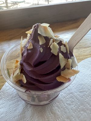 Ube with toasted coconut   at Sweet Journey Soft Serve in Kailua Kona