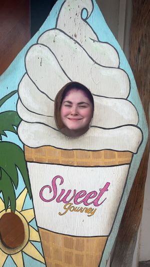 Cute photo op  at Sweet Journey Soft Serve in Kailua Kona