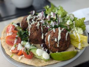 Falafel dish at Sweet Journey Soft Serve in Kailua Kona