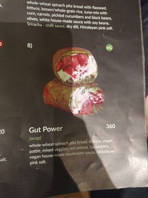 Vg indicate vegan at Green & Protein in Tirana