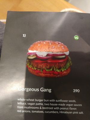 Vg indicate vegan at Green & Protein in Tirana