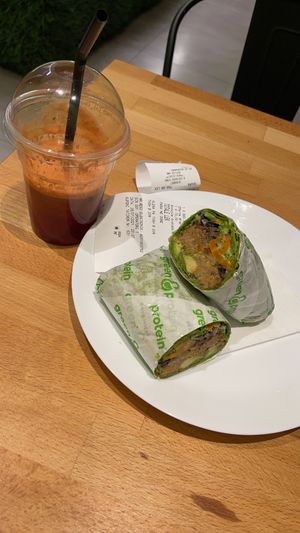 Absolutely delicious vegan wrap  at Green & Protein in Tirana