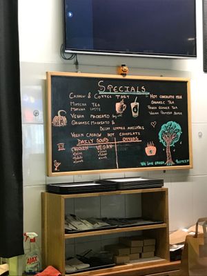 Menu board at Green & Protein in Tirana