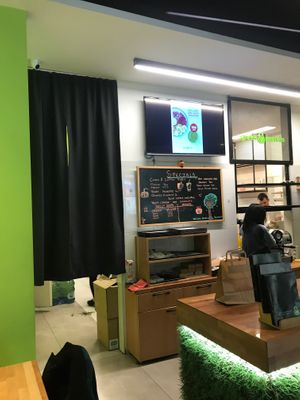 The counter at Green & Protein in Tirana