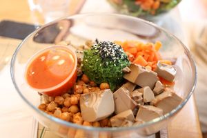 vegan joy bowl at Green & Protein in Tirana