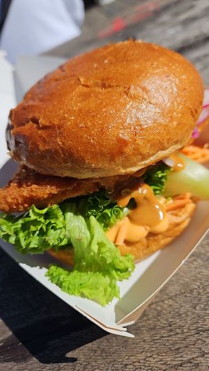 Delicous vegan schnitzel burger at Souls - Torvehallerne in Copenhagen