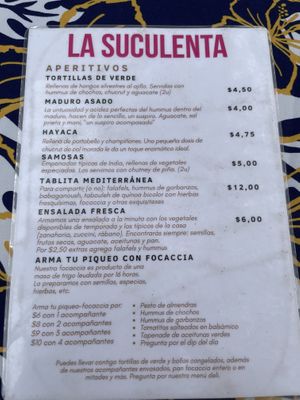Menu 1  at La Suculenta in Guayaquil