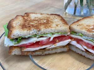 Vegan BLT.  We make our vegan bread in-house daily and it is also available for purchase. at I.C.Bing Cafe & Market in Colorado Springs