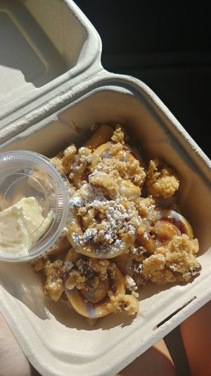 Mini snails with cookie dough, carmel, and purple frosting at Hail Snail in Portland