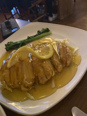 Lemon chicken at The Orchid Vegan Restaurant in York