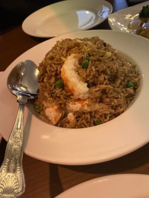 King prawn and shiitake fried rice  at The Orchid Vegan Restaurant in York