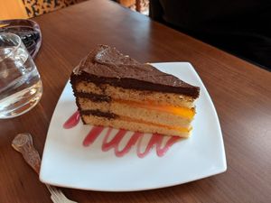 Jaffa cake at The Orchid Vegan Restaurant in York