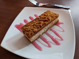 Lotus Biscoff slice at The Orchid Vegan Restaurant in York