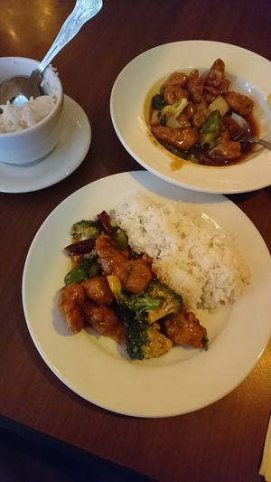 General Tso's Vegan Chicken and Steamed Jasmine Rice (8.5 + 2.5 pounds) at The Orchid Vegan Restaurant in York