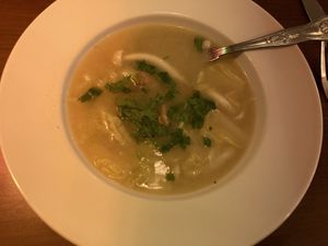 Tom Kha Soup, delicately spiced at The Orchid Vegan Restaurant in York