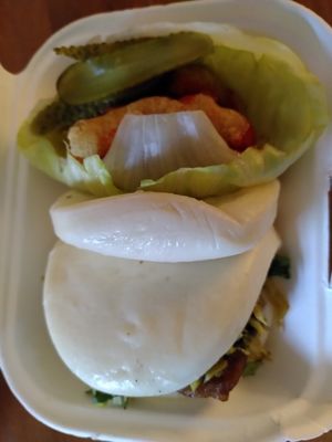 Spicy Korean bao bun - takeaway (June 2022) at The Orchid Vegan Restaurant in York