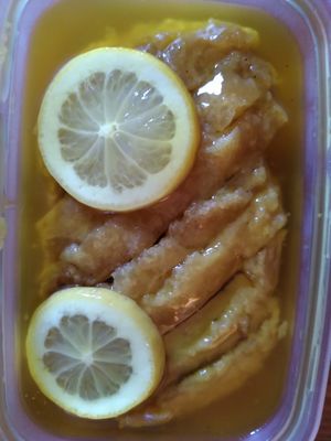 Lemon chicken - takeaway (June 2022) at The Orchid Vegan Restaurant in York