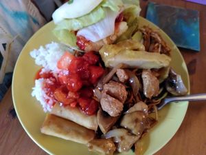 My delicious plate - see previous photos (June 2022) at The Orchid Vegan Restaurant in York