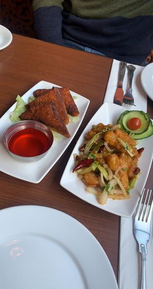 Mushroom Toast and Spicy Belly Strips  at The Orchid Vegan Restaurant in York