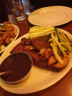 mock duck pancakes at The Orchid Vegan Restaurant in York