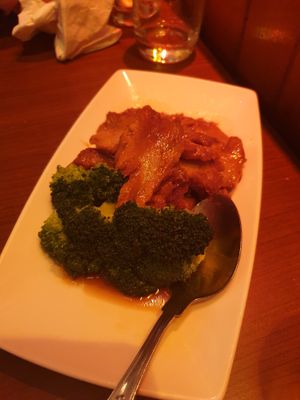 'pork' char sui at The Orchid Vegan Restaurant in York