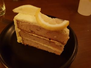 Vegan Lemon Cake at The Orchid Vegan Restaurant in York
