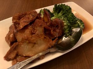 Char Sui with broccoli   at The Orchid Vegan Restaurant in York