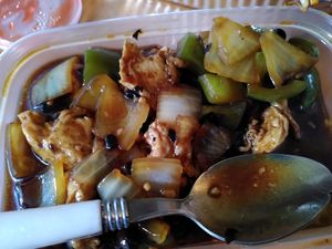 Black bean sauce with vegan chicken (May 2023) at The Orchid Vegan Restaurant in York