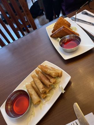 Spring rolls  at The Orchid Vegan Restaurant in York