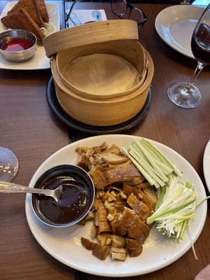 Vegan shredded ‘duck’ pancakes   at The Orchid Vegan Restaurant in York