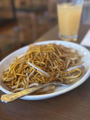Vegetables with noodles   at The Orchid Vegan Restaurant in York
