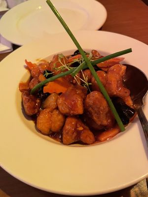 A mixture (great sweet spicy chilli sauce!)  at The Orchid Vegan Restaurant in York