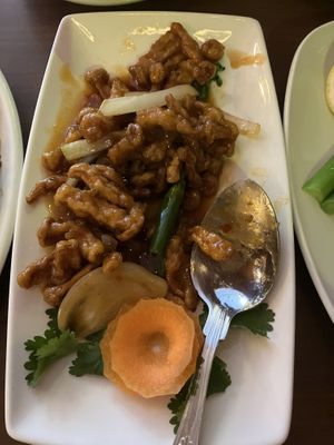 Sweet chilli chicken (mushrooms)  at The Orchid Vegan Restaurant in York