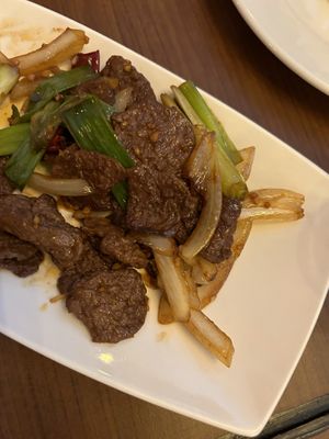 Mongolian beef  at The Orchid Vegan Restaurant in York