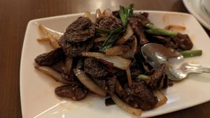 Mongolian Beef Stir-fry at The Orchid Vegan Restaurant in York
