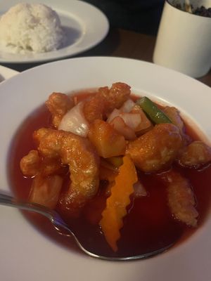 Crispy Sweet n Sour King Praws  at The Orchid Vegan Restaurant in York