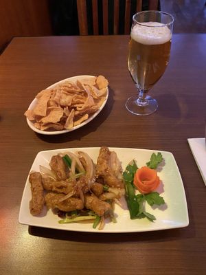 Spicy battered vegan belly strips  at The Orchid Vegan Restaurant in York