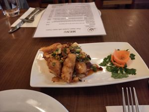 Salt and pepper vegan prawns at The Orchid Vegan Restaurant in York